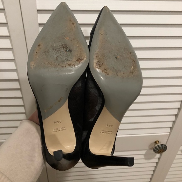 Giorgio Armani black leather & mesh classic heels 👠 - Picture 7 of 8